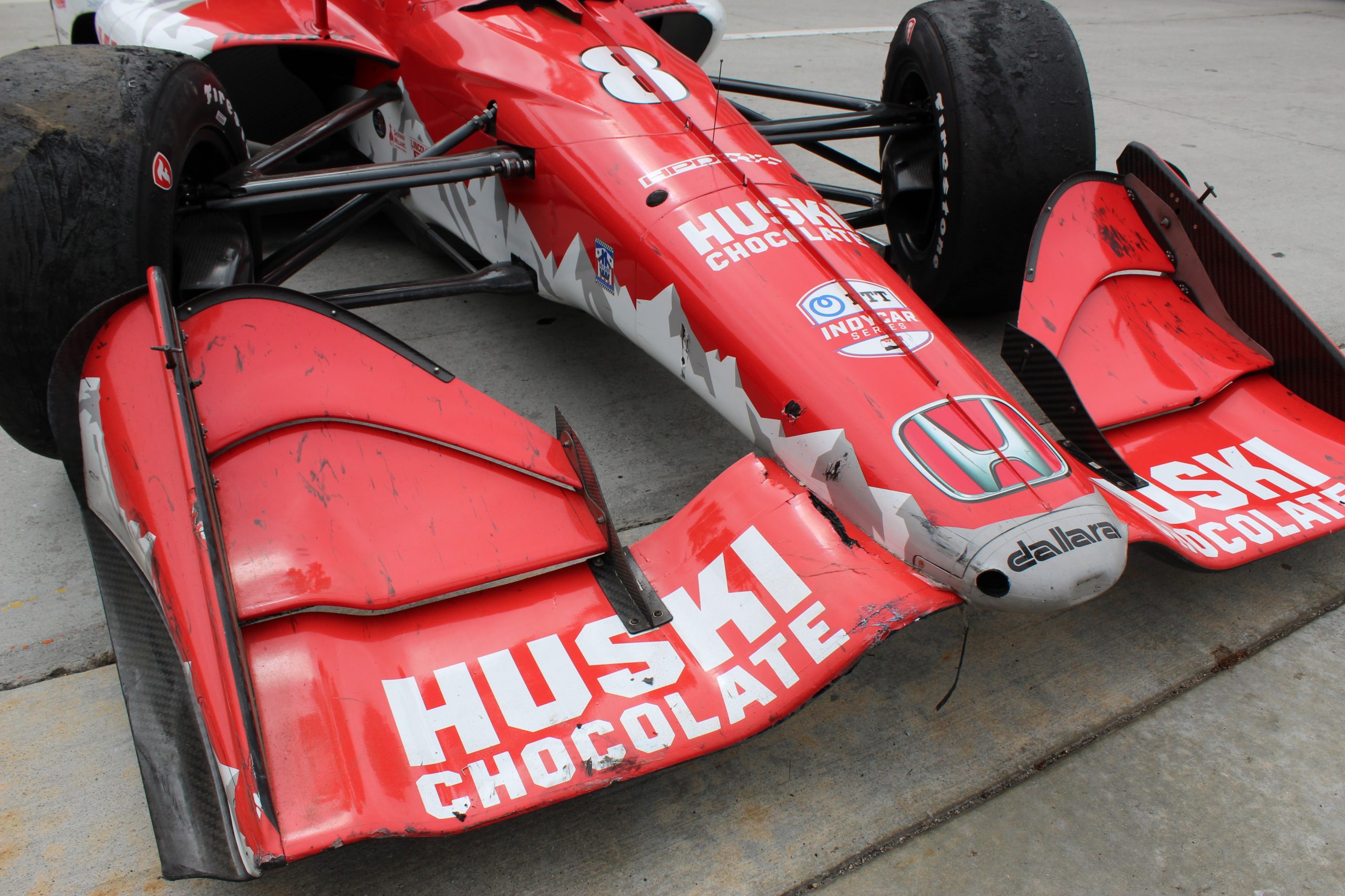 It wasn’t a super hard hit, but the foray into the tire barriers broke the front wing and ended Ericsson’s race.