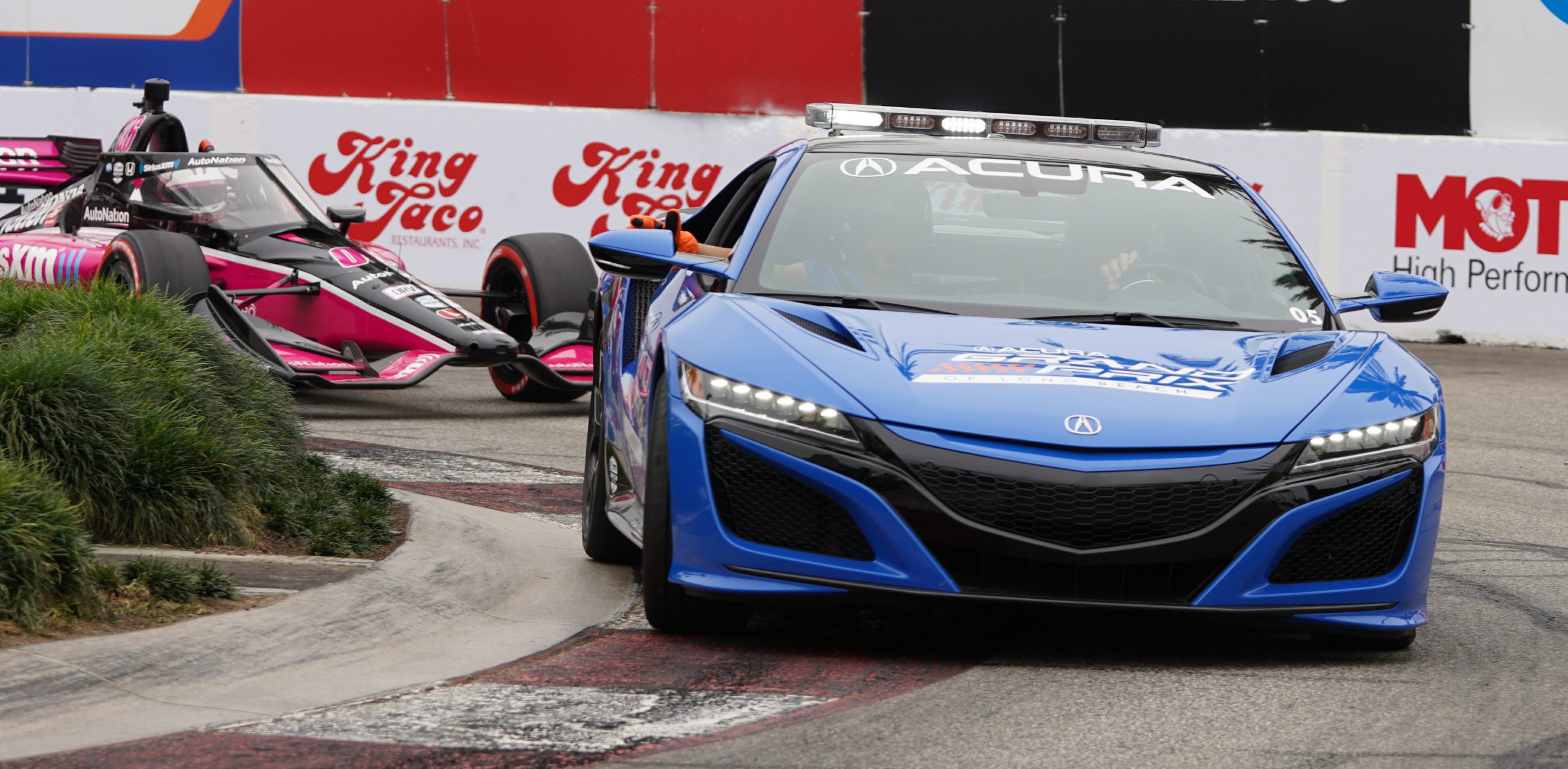 Servia pace car crop Oriol Servia kept busy after leading the pack of 28 cars down Shoreline Drive in the pace car for the start of the race by leading four-time Indy 500 winner Helio Castroneves during one of the multiple full-course cautions during the Grand Prix.