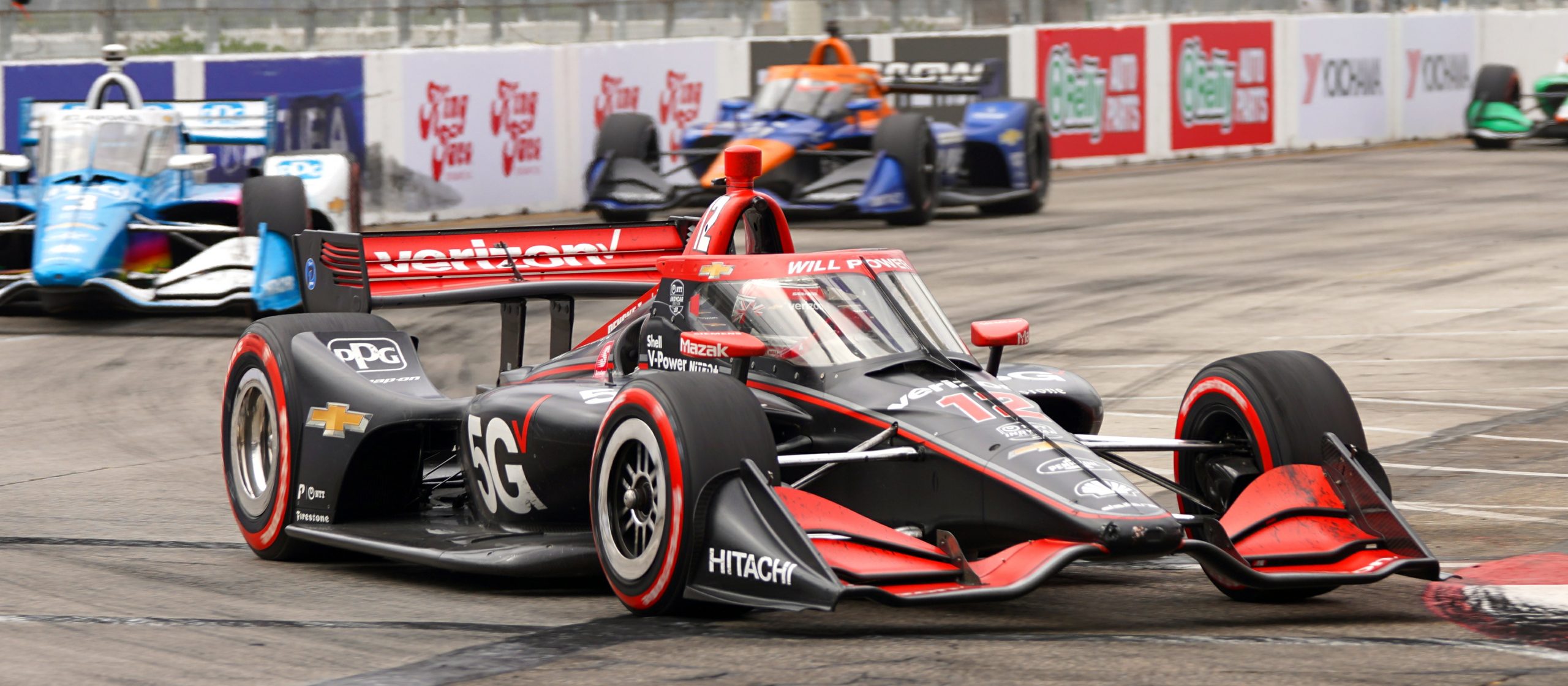 Will Power finished in 10th just ahead of his teammate, rookie Scott McLaughlin (11th shown just behind in this photo) moving up two spots from his starting position. With a guy like Power, you know he wasn’t happy with that.