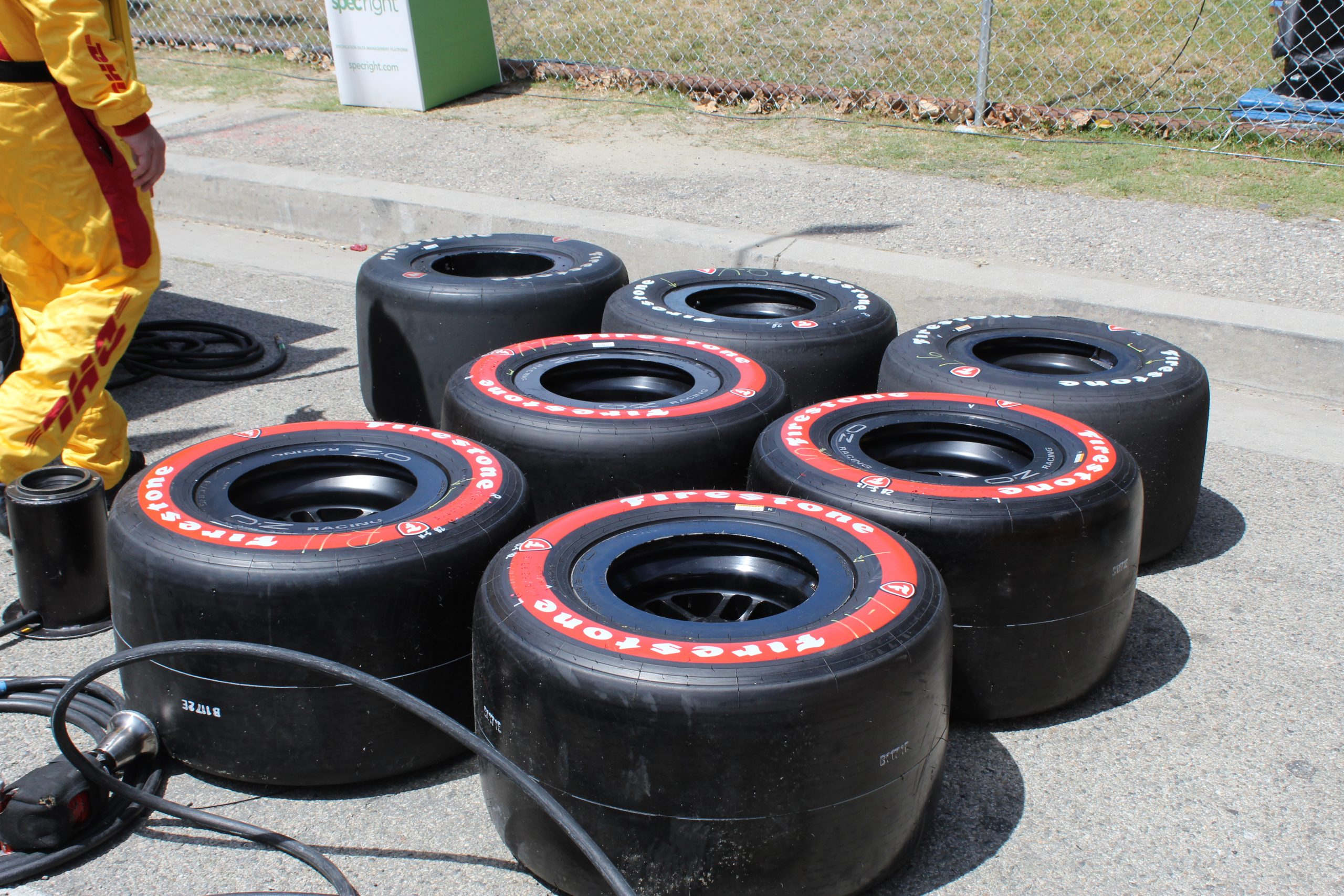 The Firestone “Reds” are the softer alternate compound that can give the driver extra confidence to push just a little bit harder around the track when trying to win the pole position in the Firestone Fast Six qualifying sessions. The Firestone “Blacks” are the primary compound and both types must be used during the race.